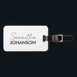 Monogram Script Name | Modern Minimalist Feminine Luggage Tag<br><div class="desc">Monogram Script Name | Modern Minimalist Feminine</div>