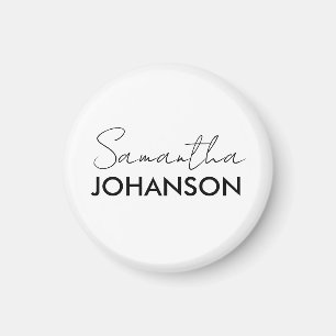 Monogram Script Name   Modern Minimalist Feminine Magnet