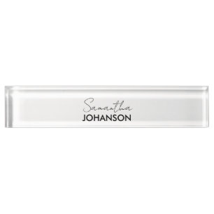 Monogram Script Name Modern Minimalist Feminine Nameplate