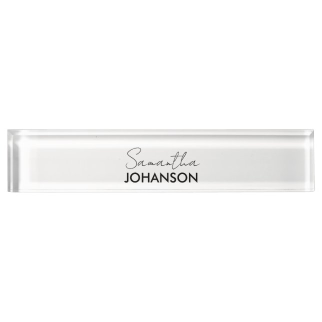 Monogram Script Name | Modern Minimalist Feminine Nameplate (Front)