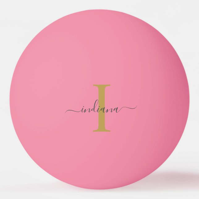 Monogram Script Name Modern Modern Ping Pong Ball (Front)