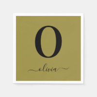 Monogram Script Name Personalised Gold And Black