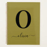 Monogram Script Name Personalised Gold And Black Planner<br><div class="desc">This stylish monogram and elegant script name design can be given as a gift for a birthday,  wedding favour,  bridal shower or any occasion. It can be customised with the person's initial and name.</div>