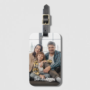 Monogram Script Photo Luggage Tag