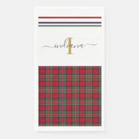 Monogram Script Plaid Clan Stewart Rustic Tartan