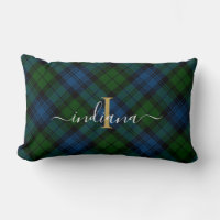 Monogram Script Plaid Tartan Campbell Military