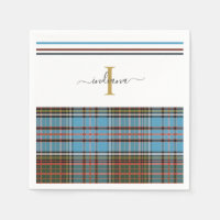 Monogram Script Plaid Tartan Clan Anderson Party