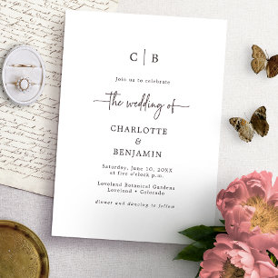 Monogram Script Wedding Invitation