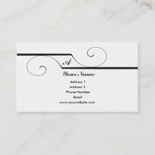Monogram Scroll Business Cards
