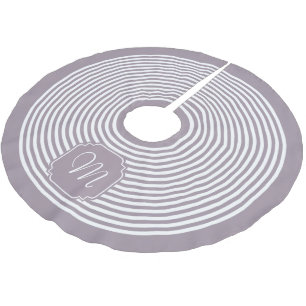 Monogram Sea Fog Purple and White Striped Brushed Polyester Tree Skirt