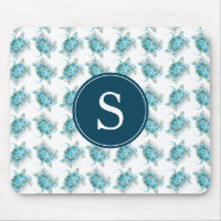 Monogram Sea Turtle Pattern Turquoise Blue