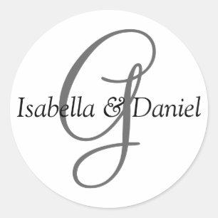 Monogram Seal Wedding Monogram Sticker