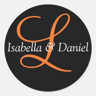 Monogram Seal Wedding Monogram Sticker