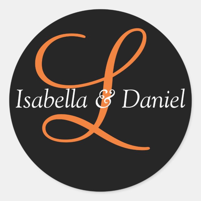 Monogram Seal Wedding Monogram Sticker (Front)