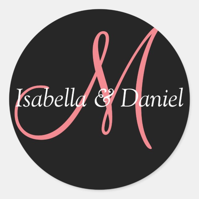 Monogram Seal Wedding Monogram Sticker (Front)