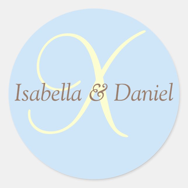 Monogram Seal Wedding Monogram Sticker (Front)