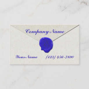 Monogram Sealing Wax Blue Business Card