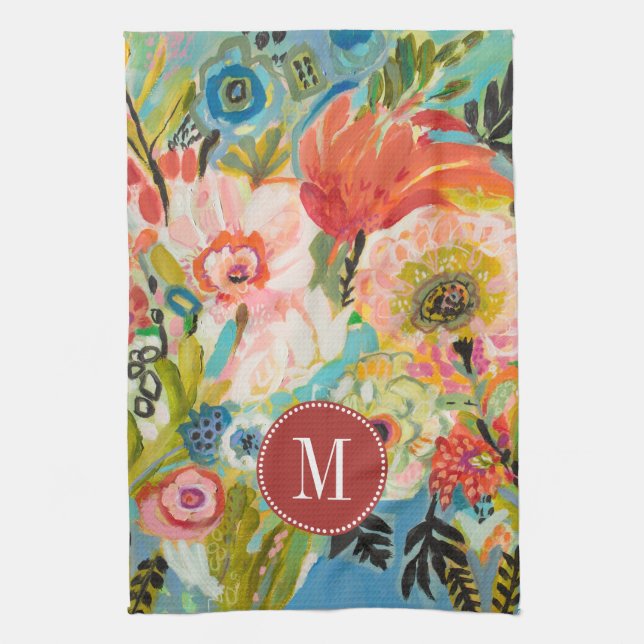 Monogram | Secret Garden Floral III Tea Towel (Vertical)