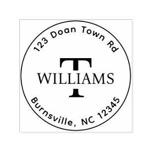 Monogram Self-Inking Return Address Rubber Stamp