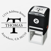 Monogram Self-Inking Return Address Rubber Stamp