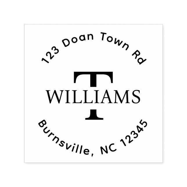 Monogram Self-Inking Return Address Rubber Stamp (Design)