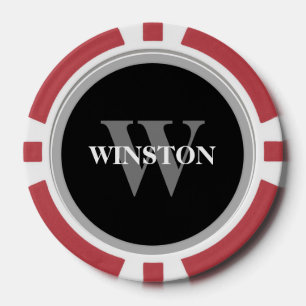 Monogram Serif font Classic Elegant Poker Chips