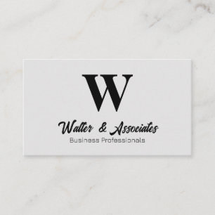 Monogram Serif Logo Gray Background Business Card