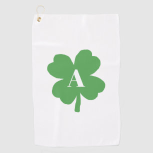 Monogram Shamrock Irish Pattern Golf Towel