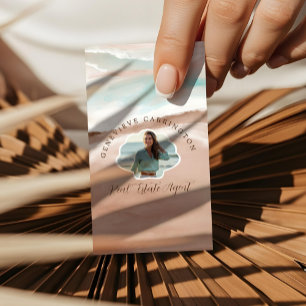 Monogram Shell Costal Property Photo Real Estate  Business Card