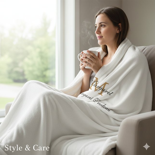 Monogram Sherpa Blanket with Custom Name (Monogram Sherpa Blanket with Custom Name)