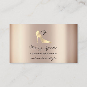 Monogram Shoes Rose Heels Logo Shop QR Code Business Card