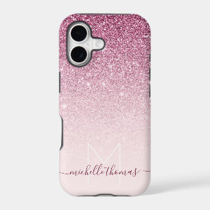 Monogram signature script blush pink template