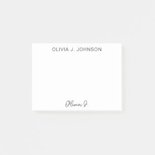 Monogram Signature Script Minimalist Post-it Notes