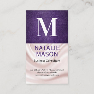 Monogram   Silk Drapery Fabric Texture Business Card