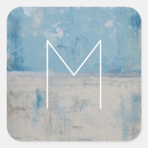 Monogram   Silver Aura Square Sticker