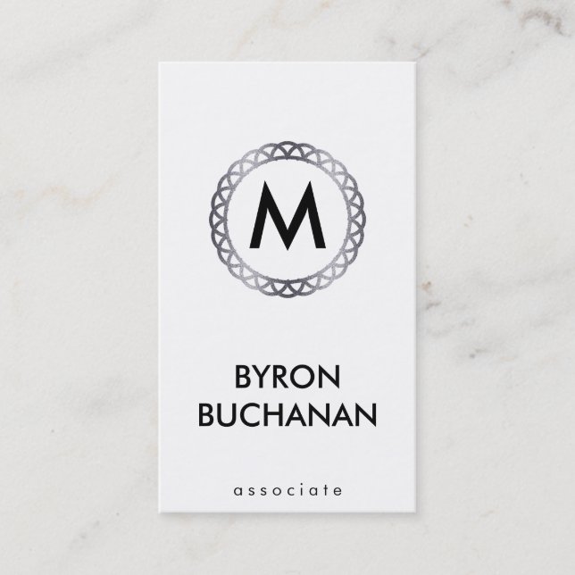 Monogram | Silver Business Card (Front)