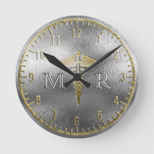 Monogram Silver Doctor Clock