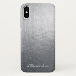 Monogram Silver Faux Metal Foil Case-Mate iPhone Case