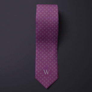 Monogram Silver Geometric Pattern Tie