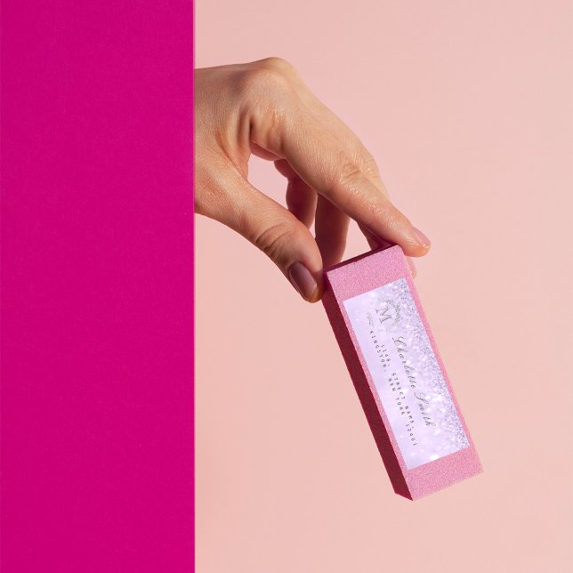 Monogram Silver Glitter Lavender RSVP Bridal (Glamour in Every Glance)