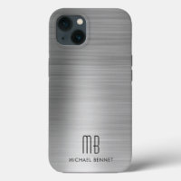 Monogram Silver Grey Brushed Metal