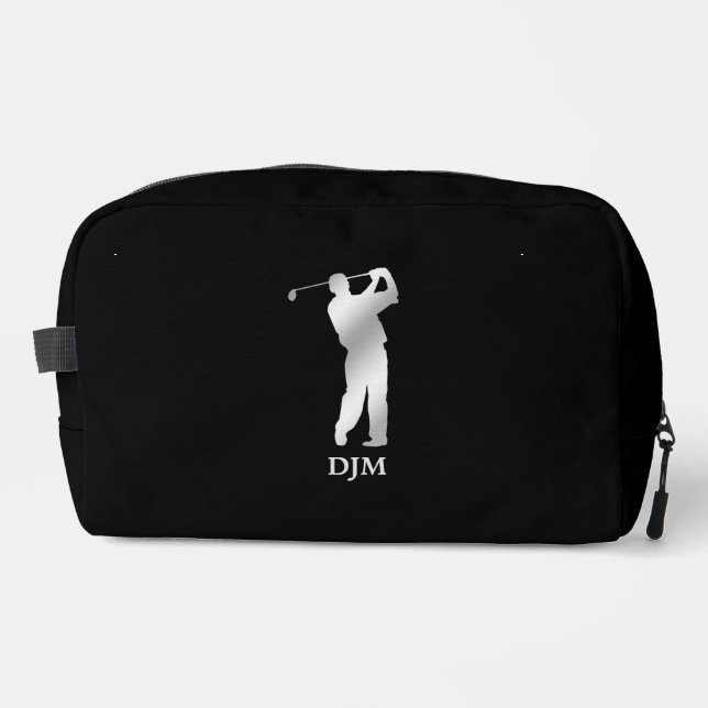 Monogram Silver Silhouette Golfer Dopp Kit (Front)
