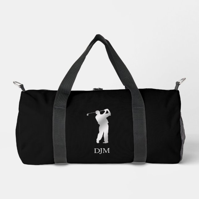Monogram Silver Silhouette Golfer Duffle Bag (Front)