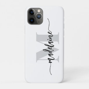 Monogram Silver White Black Personal Case-Mate iPhone Case