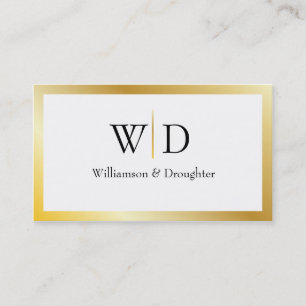 Monogram Simple Gold Business Card