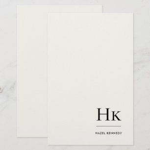 Monogram Simple Ivory Monogrammed Personalized Stationery