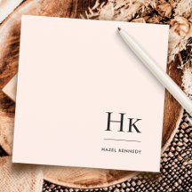 Monogram Simple Modern Monogrammed Social Notecard