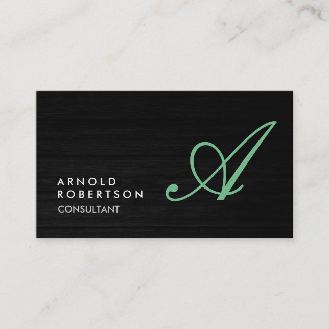 Monogram Simple Plain Customise Business Card (Front)
