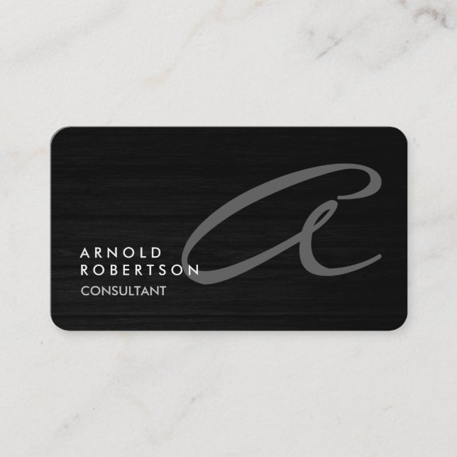 Monogram Simple Plain Customise Business Card (Front)