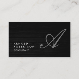 Monogram Simple Plain Grey Trendy Business Card